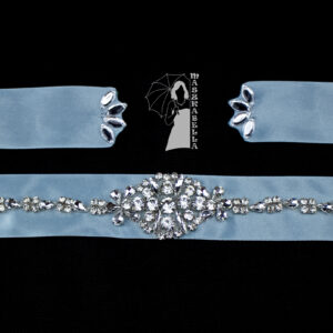 Kék strasszköves díszöv alkalmi ruhákhoz